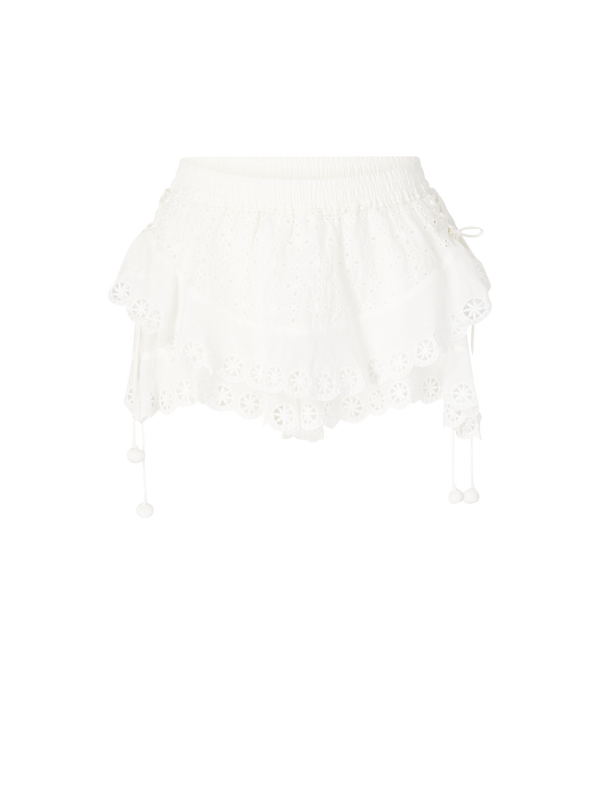 Shorts 'Neis' aus Baumwolle und Seide Crème