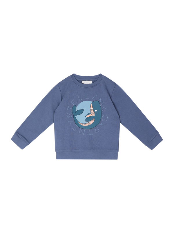 Sweatshirt mit Wal-Motiv Blau