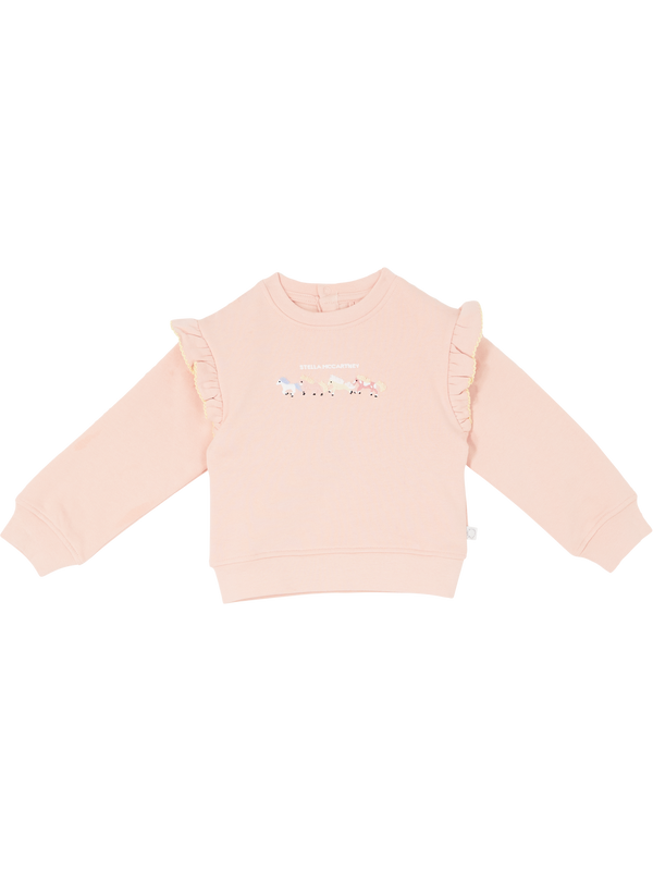 Sweatshirt mit Pferdestickerei Rosé