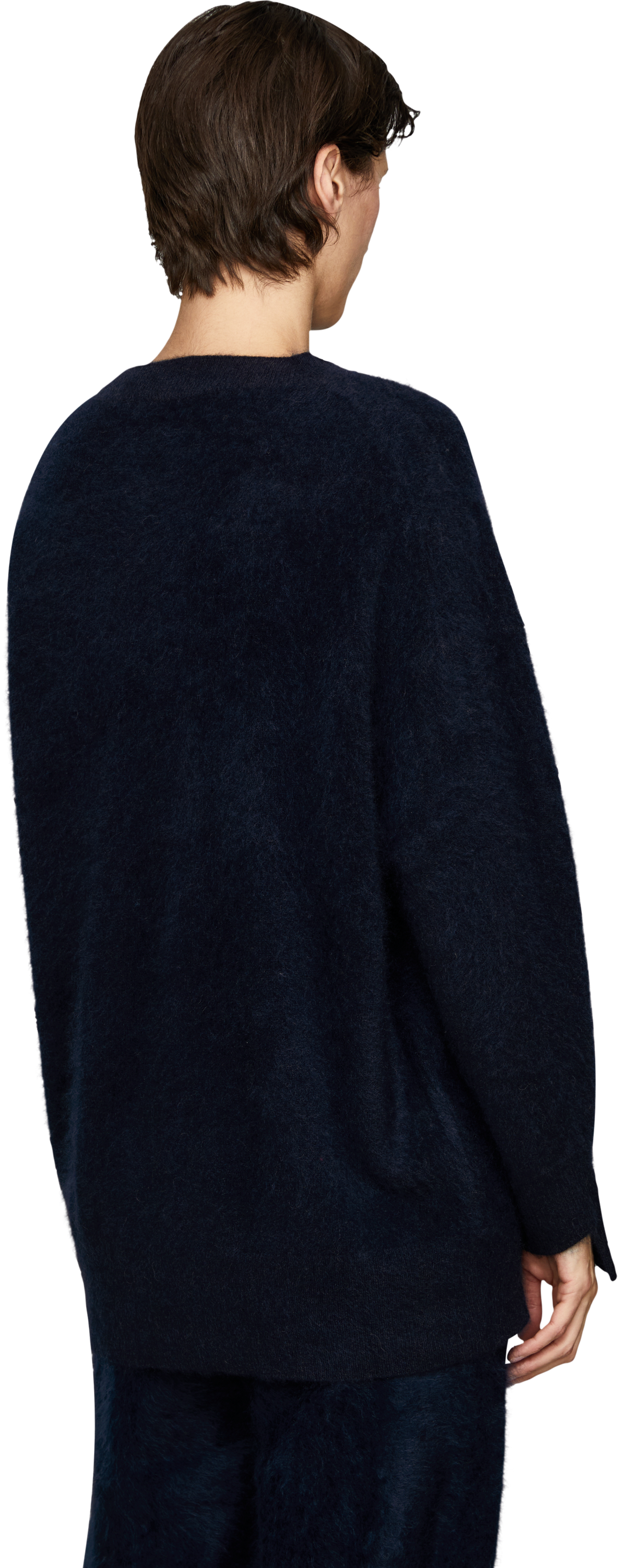 Iris von Arnim 'Darlina Brushed' cashmere jumper, navy, Back view – UNGER.DE