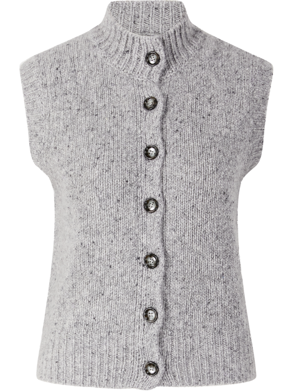 Cashmere-Weste mit Rundhalsausschnitt Grau