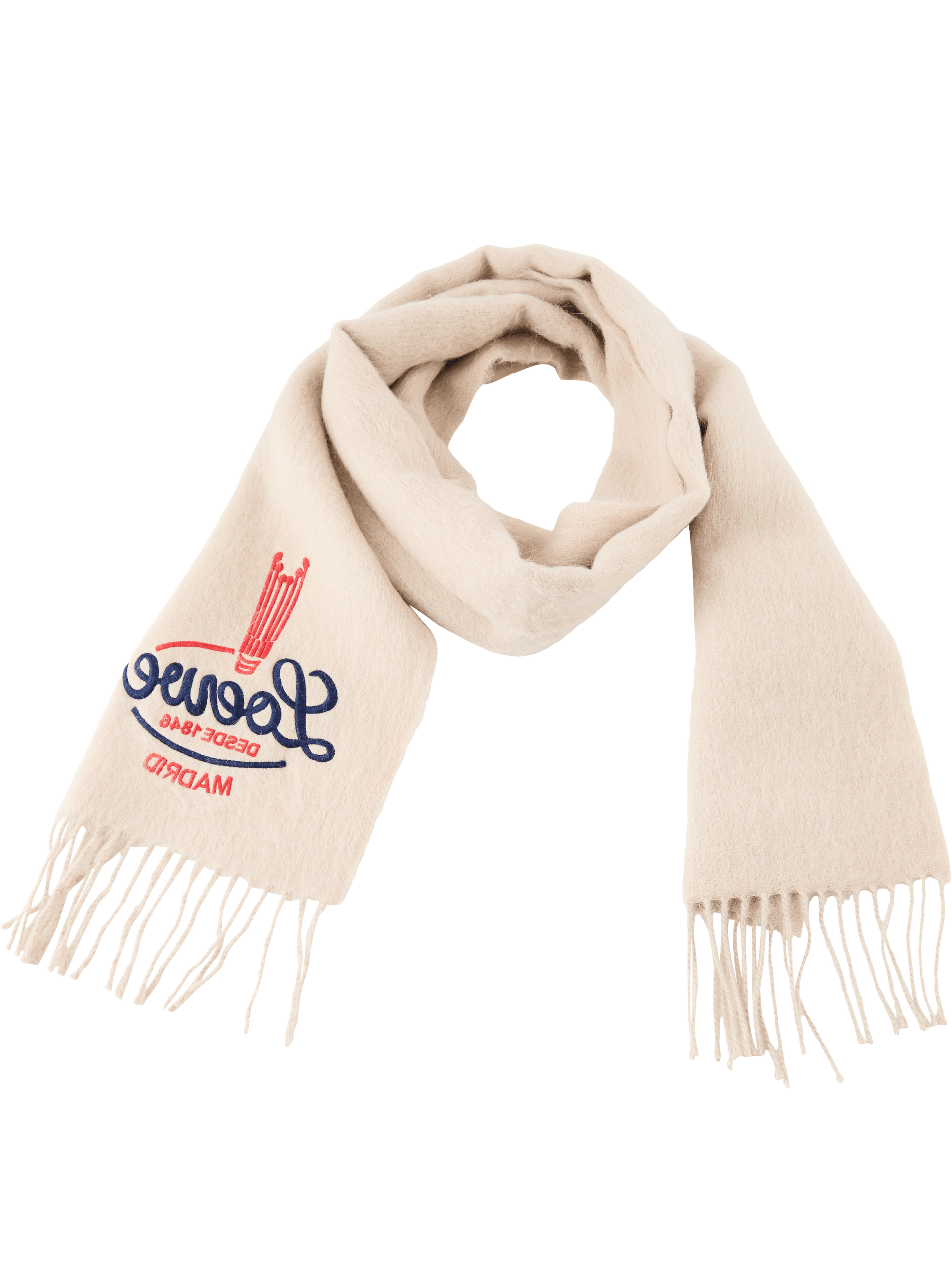 LOEWE Schal aus Alpaka und Wolle Beige, Frontansicht – UNGER.DE