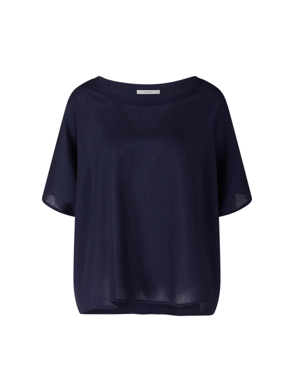 Navy blue virgin wool T-shirt