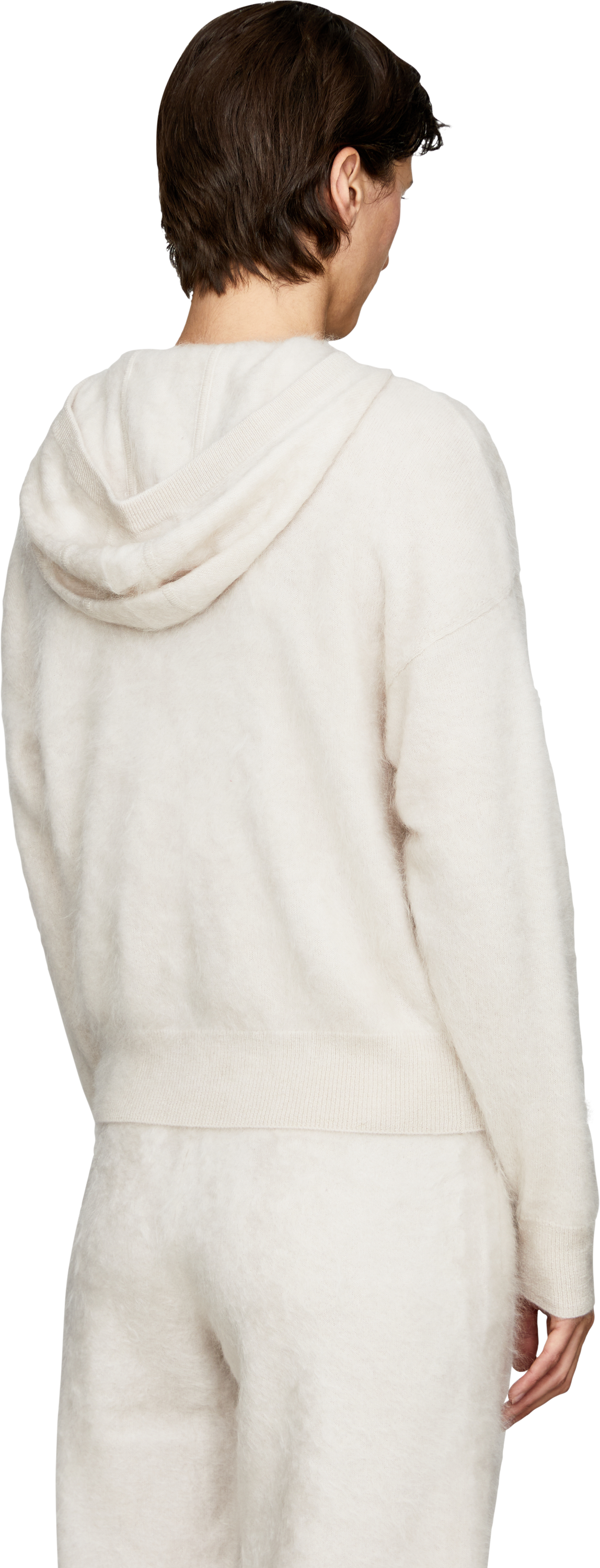 Iris von Arnim Gebürsteter Cashmere-Pullover 'Dabora' Alabaster, Back view – UNGER.DE