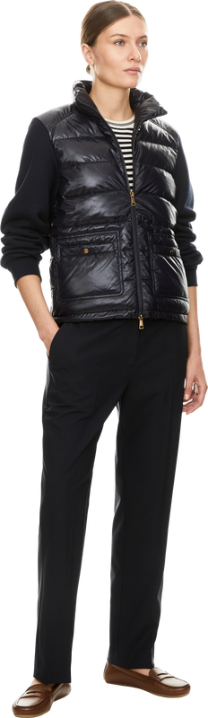 Cardigan with logo patch, navy blue