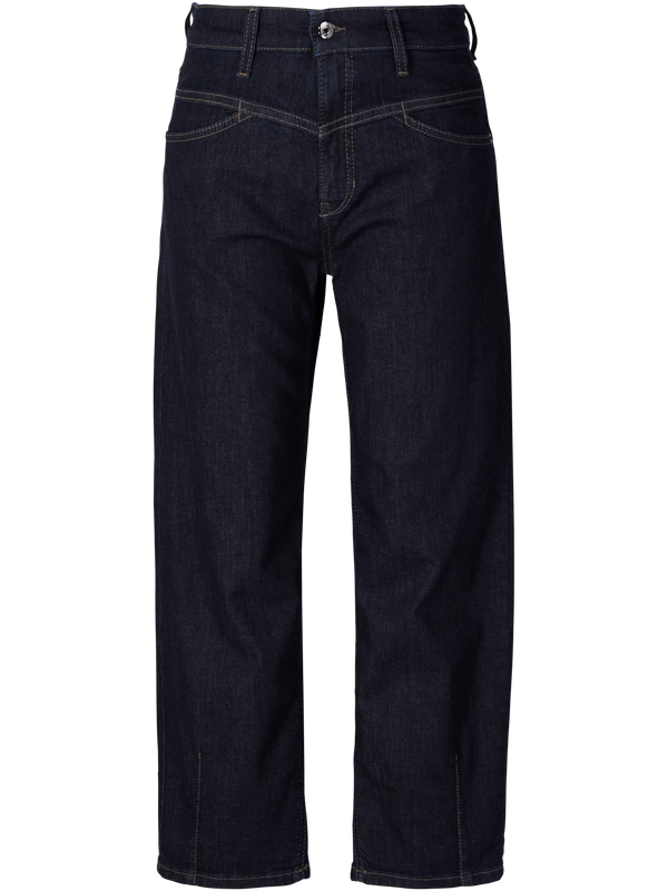 Cropped Barrel-Fit Jeans 'Elin Rinsed' Dunkelblau