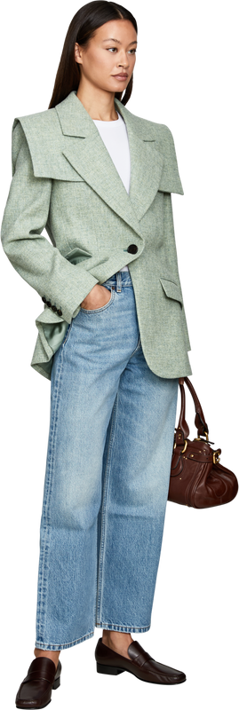 Straight-Leg Jeans mit Chloé Logostickerei Hellblau
