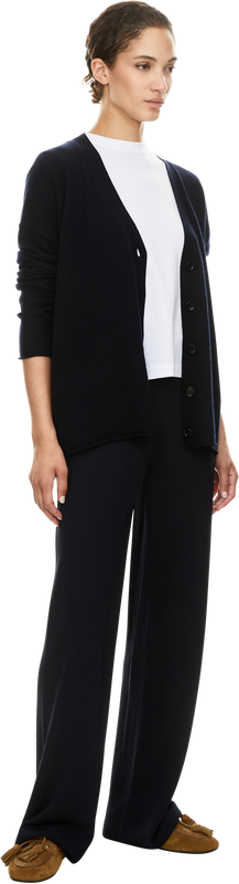 Cashmere-Strickjacke mit V-Ausschnitt Grau
