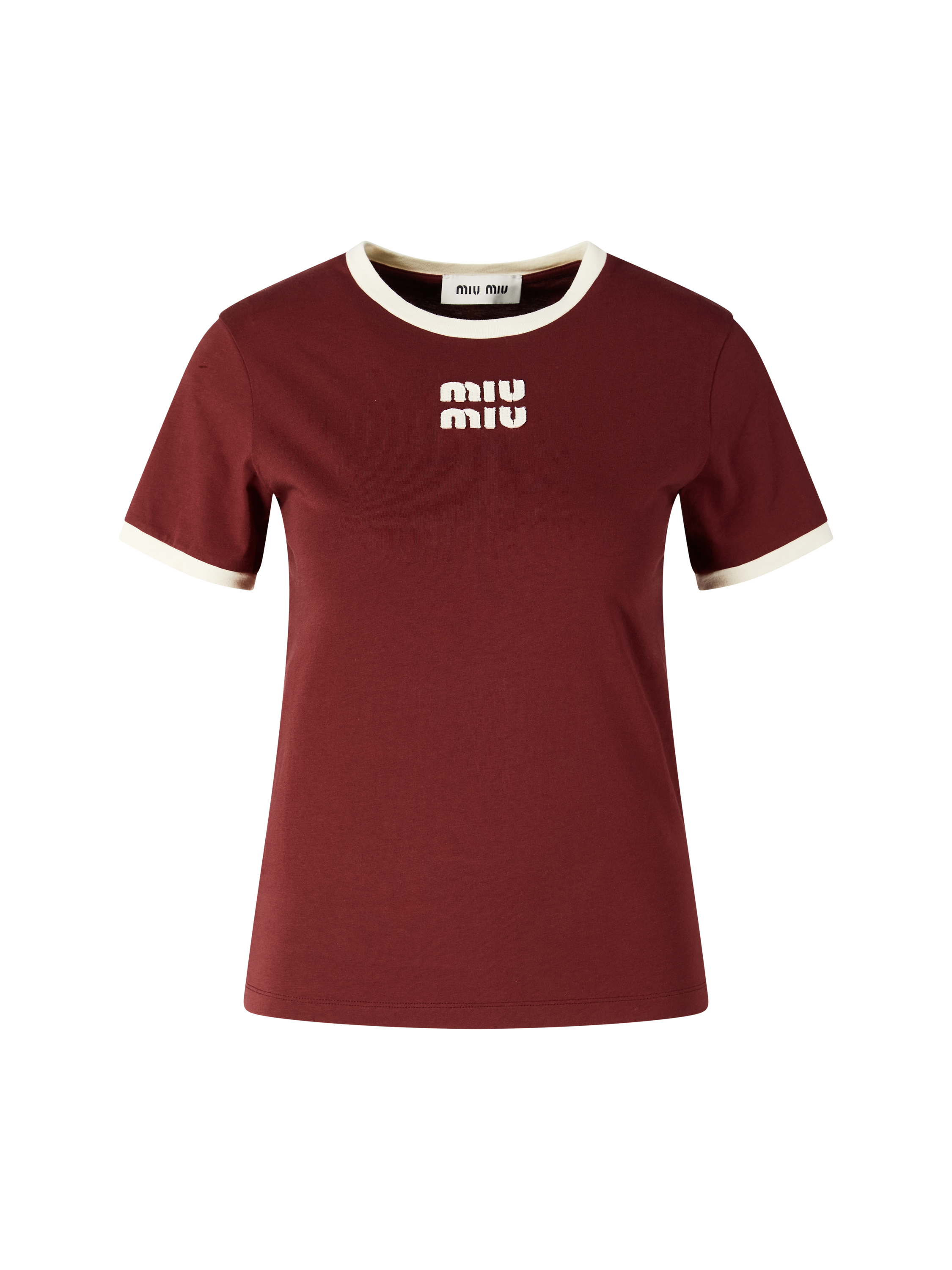 T-Shirt mit Sticklogo Rot