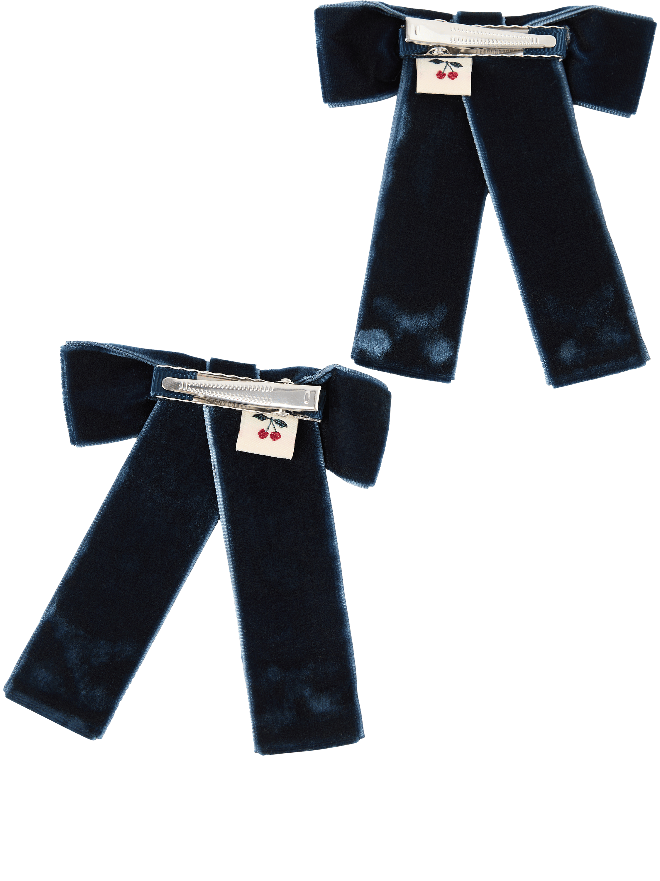 konges slojd Set of 2 'Juliette' velvet hair clips in navy blue, Front view – UNGER.DE