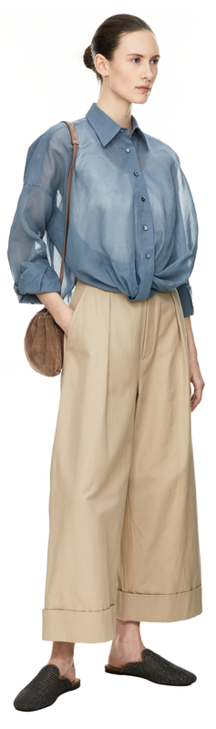 Veloursleder-Schultertasche mit Monili-Perlen Braun