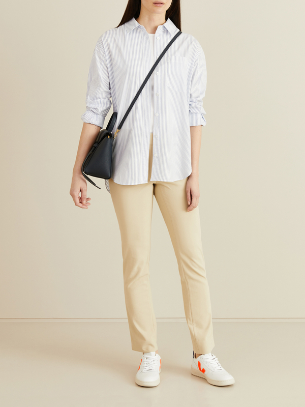 Elastische Stoffhose 'High Waist Slim Pant' Beige