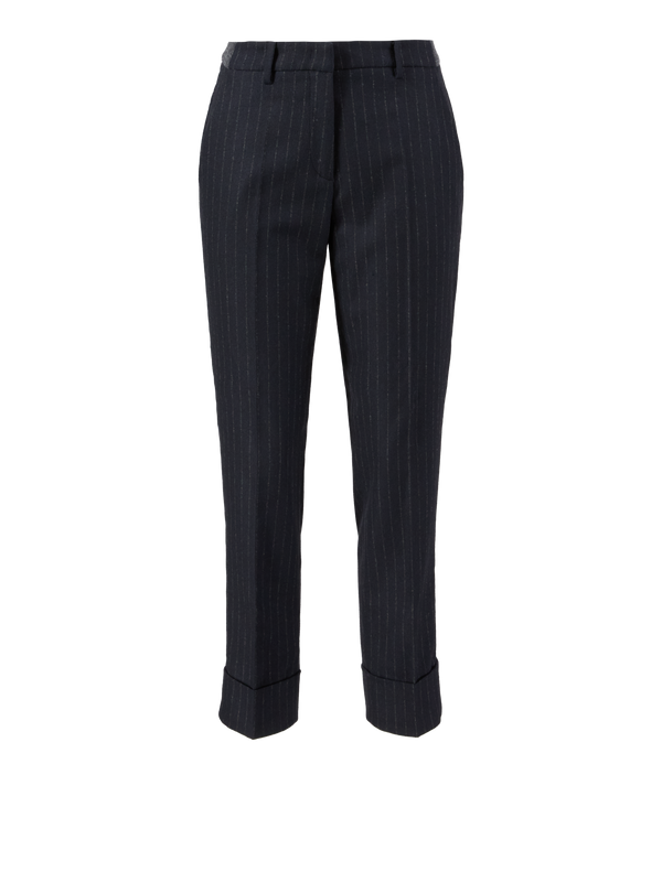 Stoffhose 'Krystal' mit Nadelstreifen Marineblau