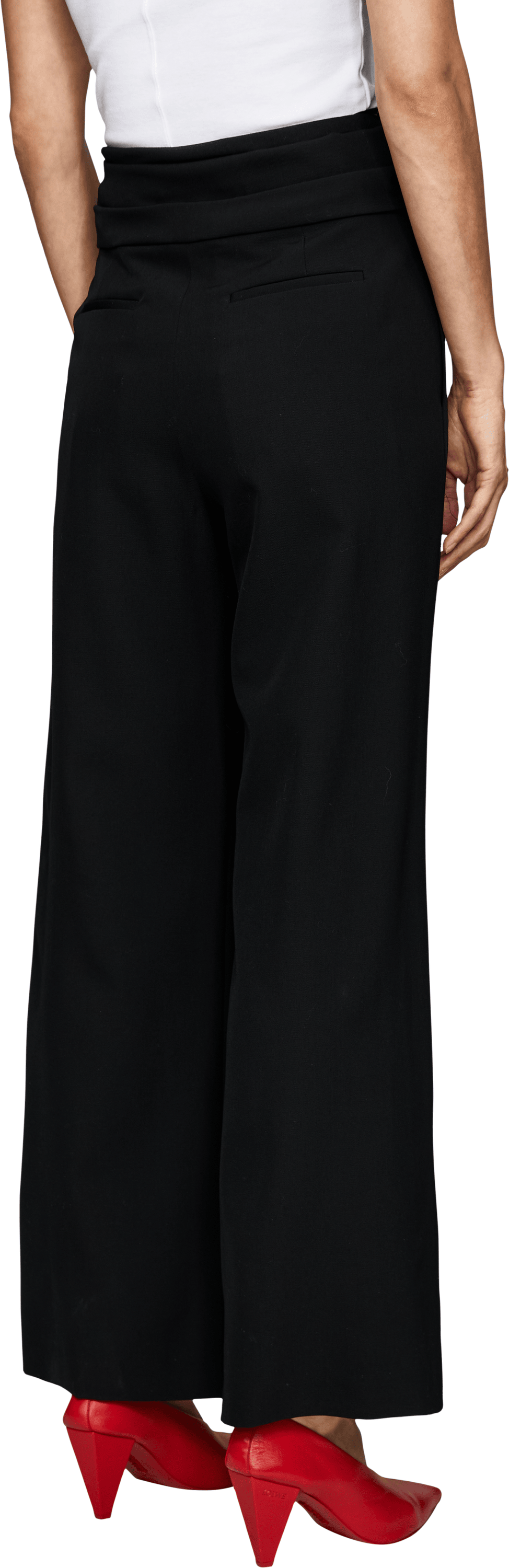 LOEWE Drapierte Wollhose Schwarz, Rückansicht – UNGER.DE