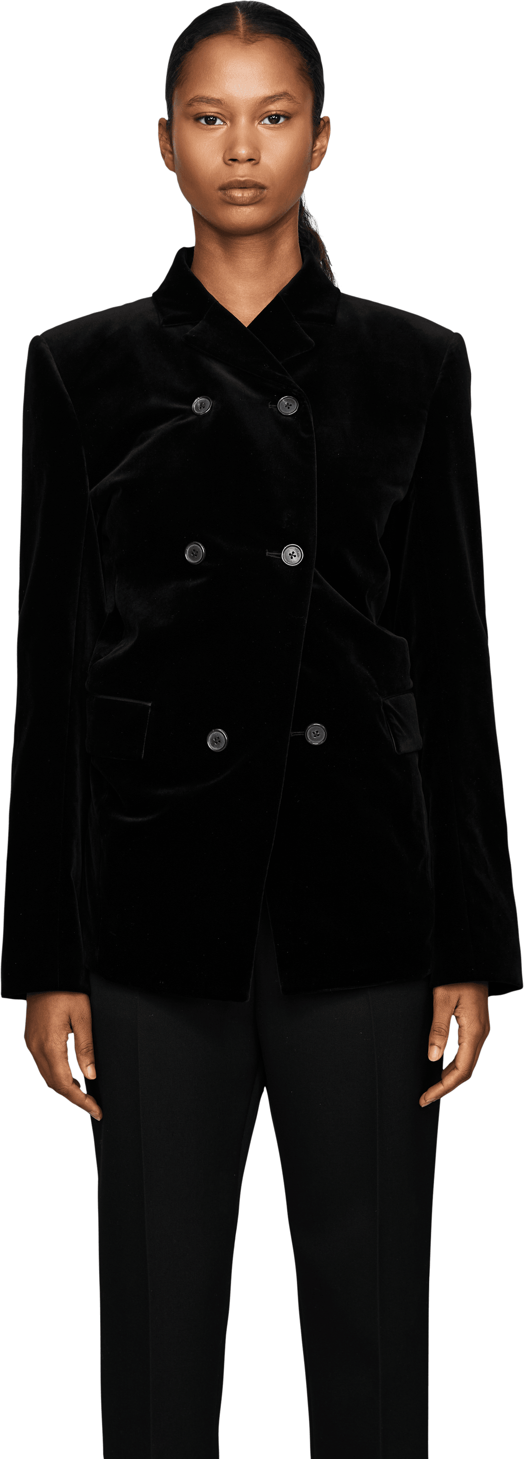 Khaite 'Rolo' velvet blazer in black, Front view – UNGER.DE