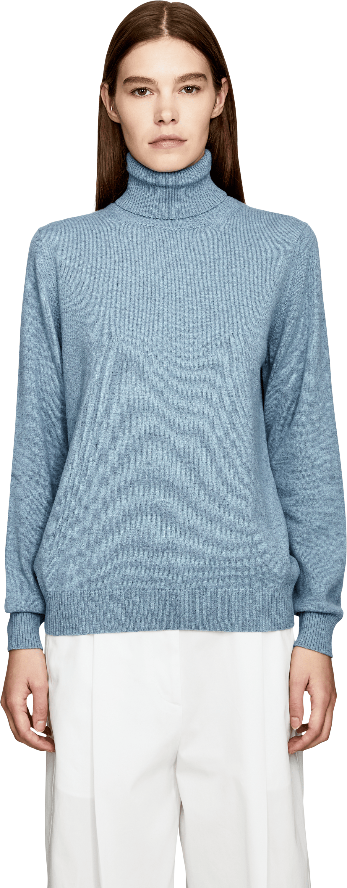 Colombo Rollkragenpullover aus Kid Cashmere Hellblau, Frontansicht – UNGER.DE