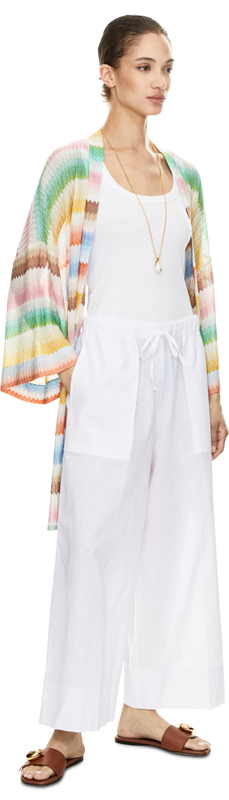 Kurzer Kimono mit Dégradé-Zickzack-Muster Multi