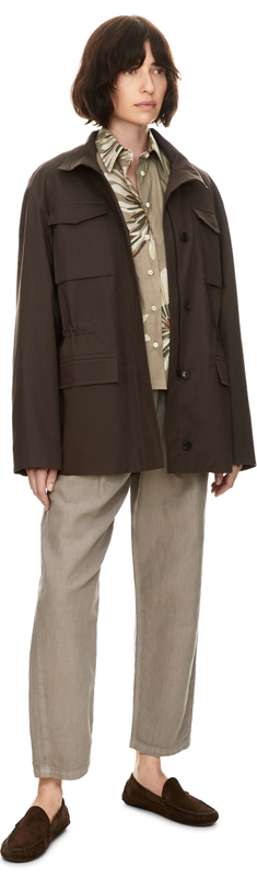 Stoffhose mit Monili Perlen Braun