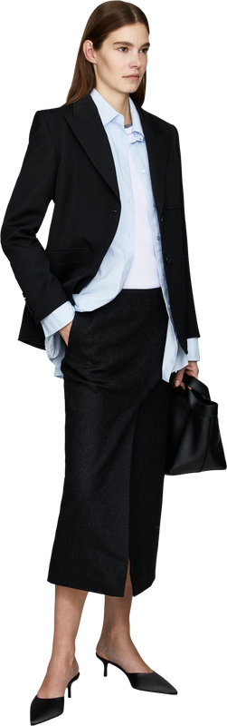 'Mariha' woollen skirt dark grey