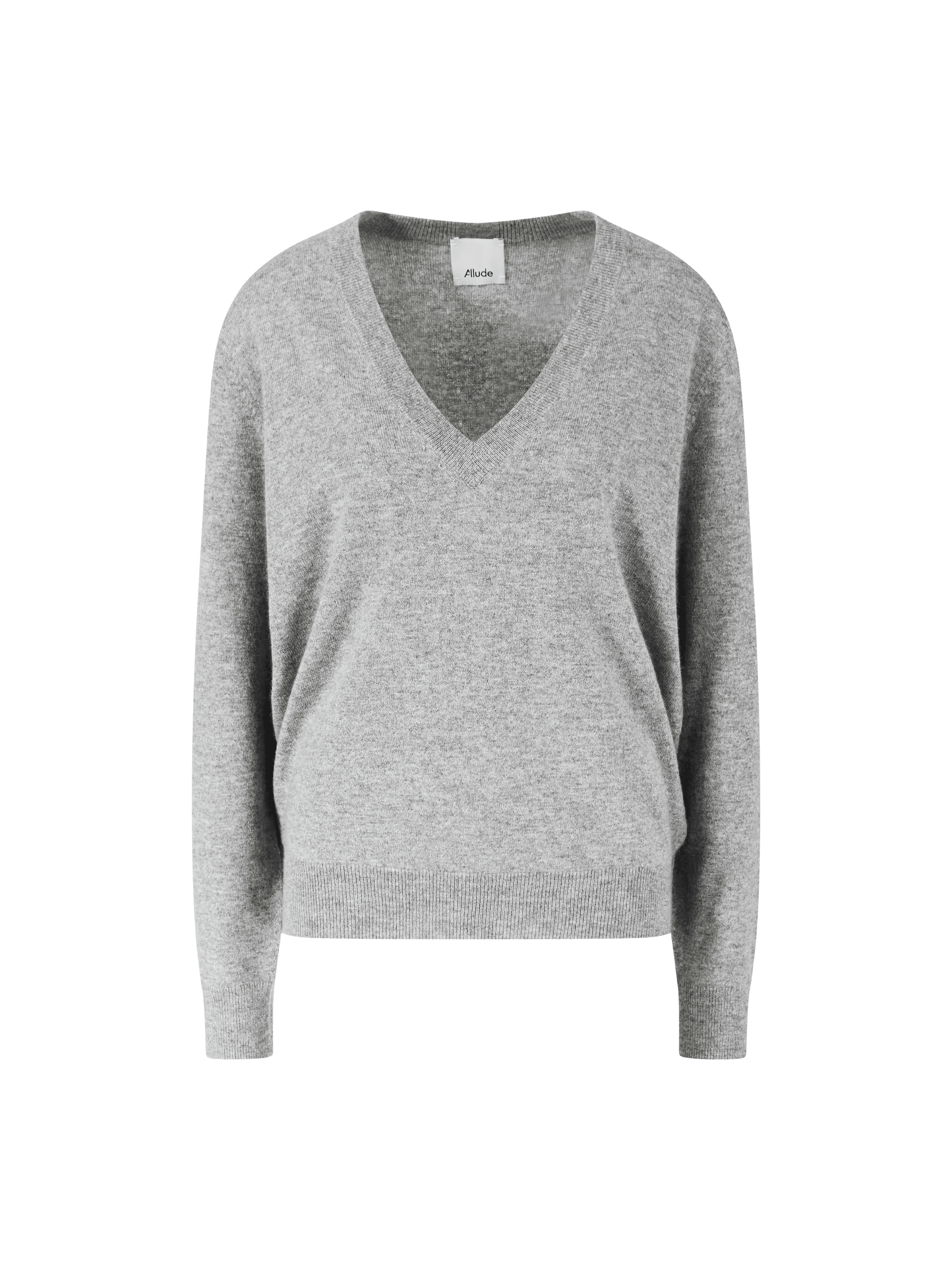 Cashmere-Pullover mit V-Ausschnitt Grau