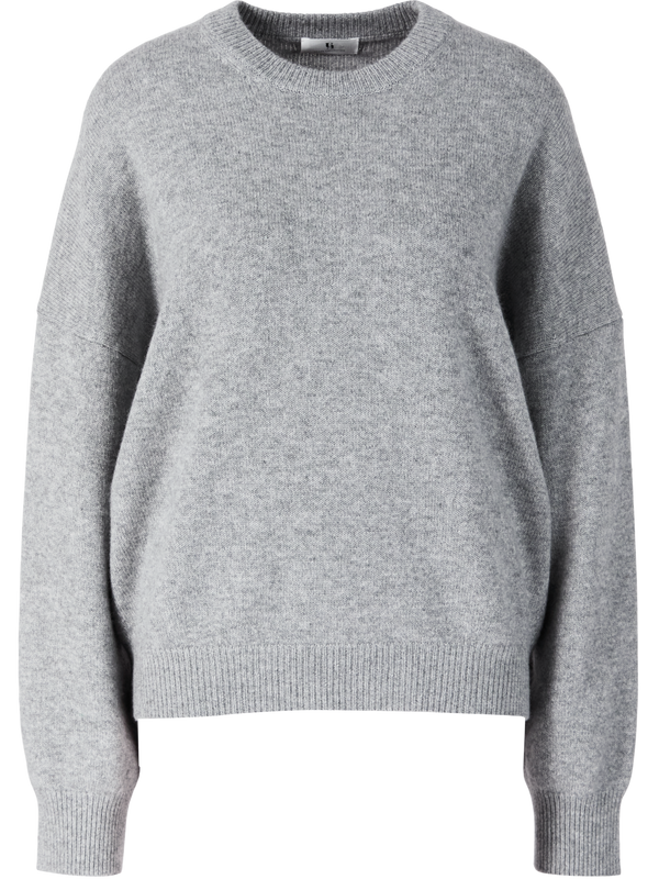 Cashmere jumper with a bubble silhouette in silver melange