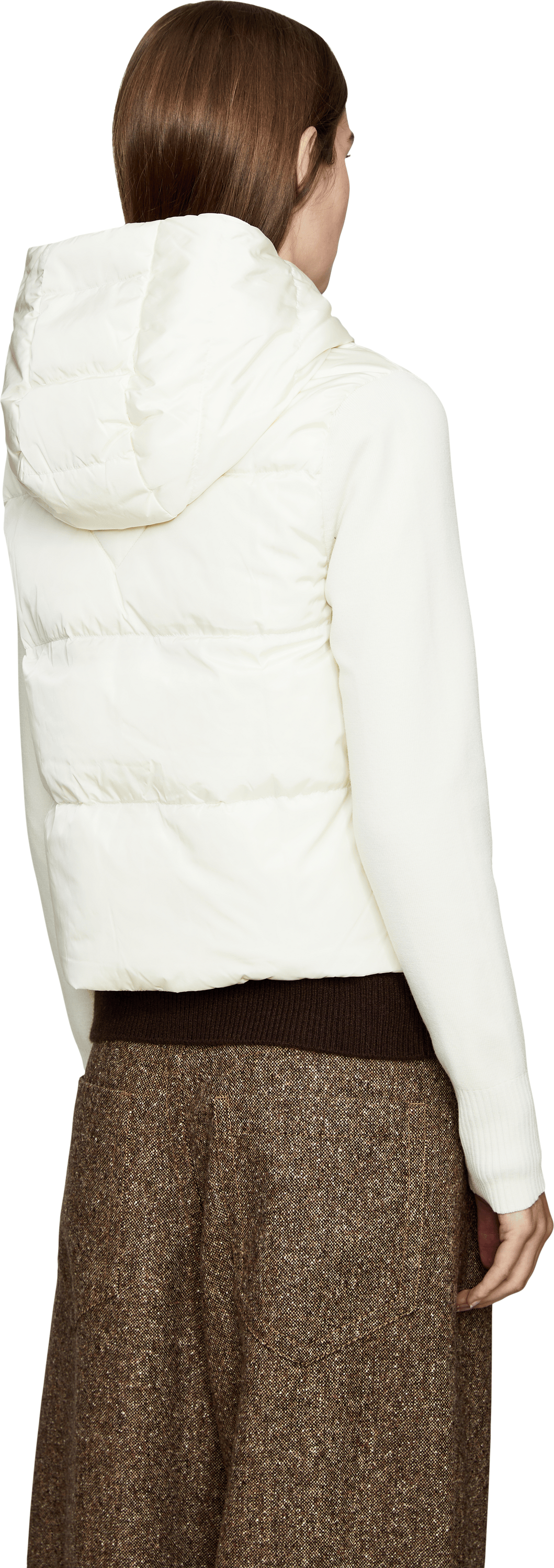 Canada Goose Daunen-Kapuzenjacke 'Hybridge Wide Quilt' Crème, Rückansicht – UNGER.DE