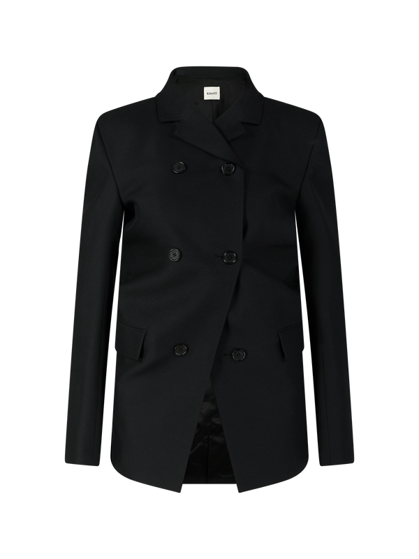 Wool-silk jacket 'Rolo' black
