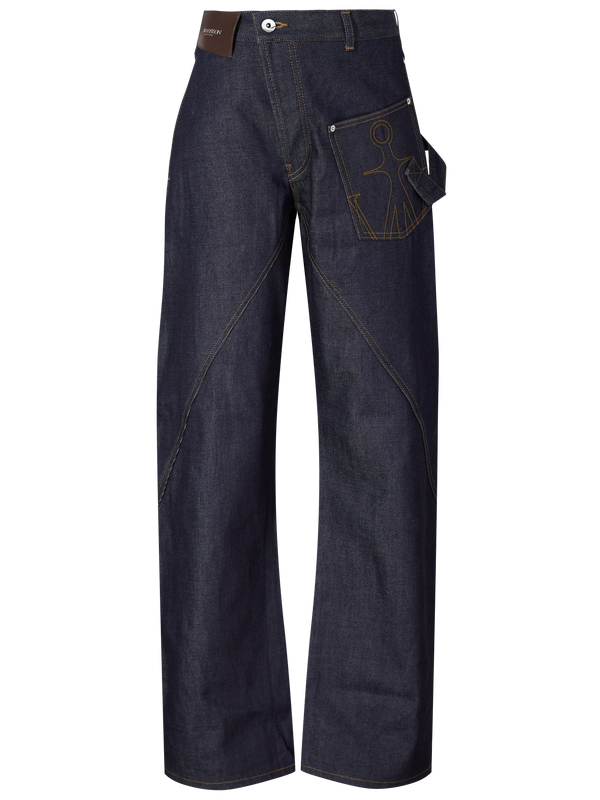 Workwear-Jeans mit Twist-Effekt Indigo