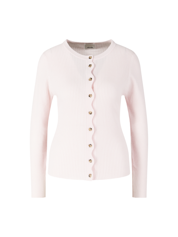 Wool-cashmere cardigan 'Wave' Rosé