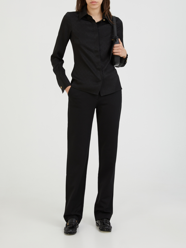 Seidenbluse mit Monogram Schwarz