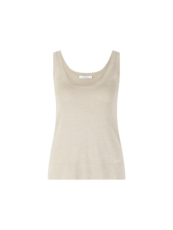 Seiden-Cashmere-Top 'Faretra' Beige
