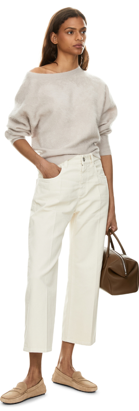 Gebürsteter Cashmere-Pullover 'Kenzie' Kitt