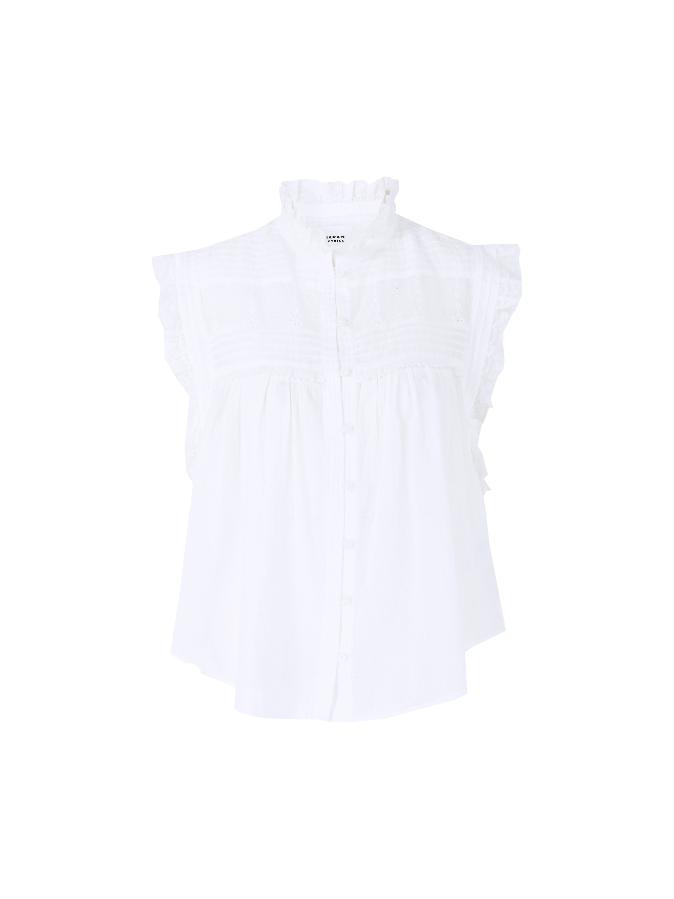 'Dersia' White Embroidered Blouse