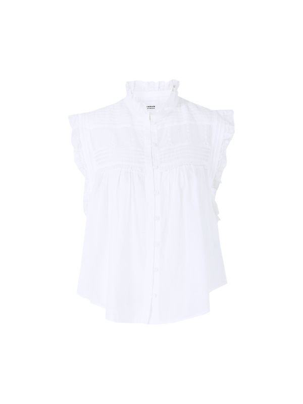 Bestickte Bluse 'Dersia' Weiß