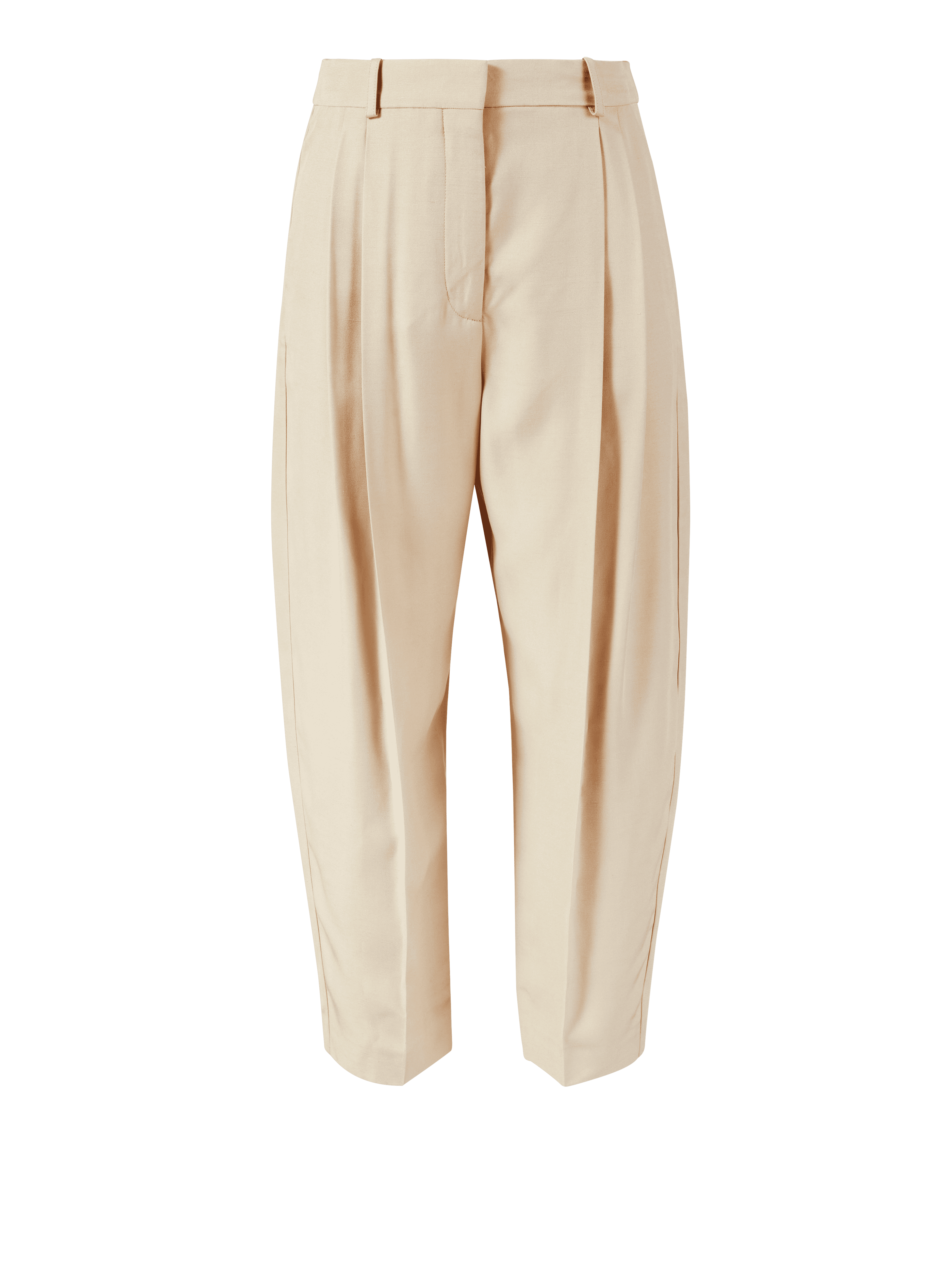 Stoffhose mit Bundfalten Beige