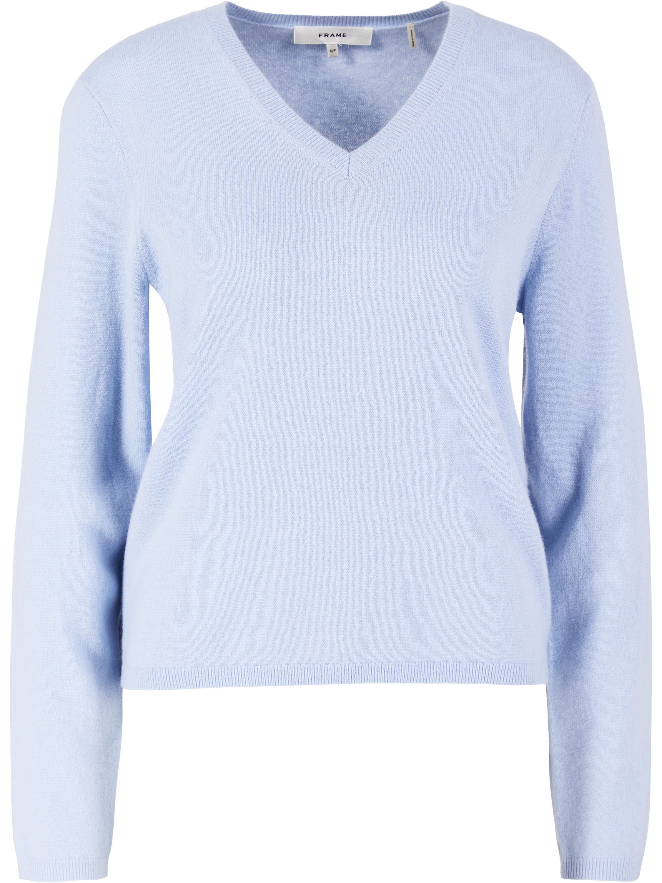 Frame Cashmere-Pullover 'The Shrunken' Hellblau, Produktansicht – UNGER.DE