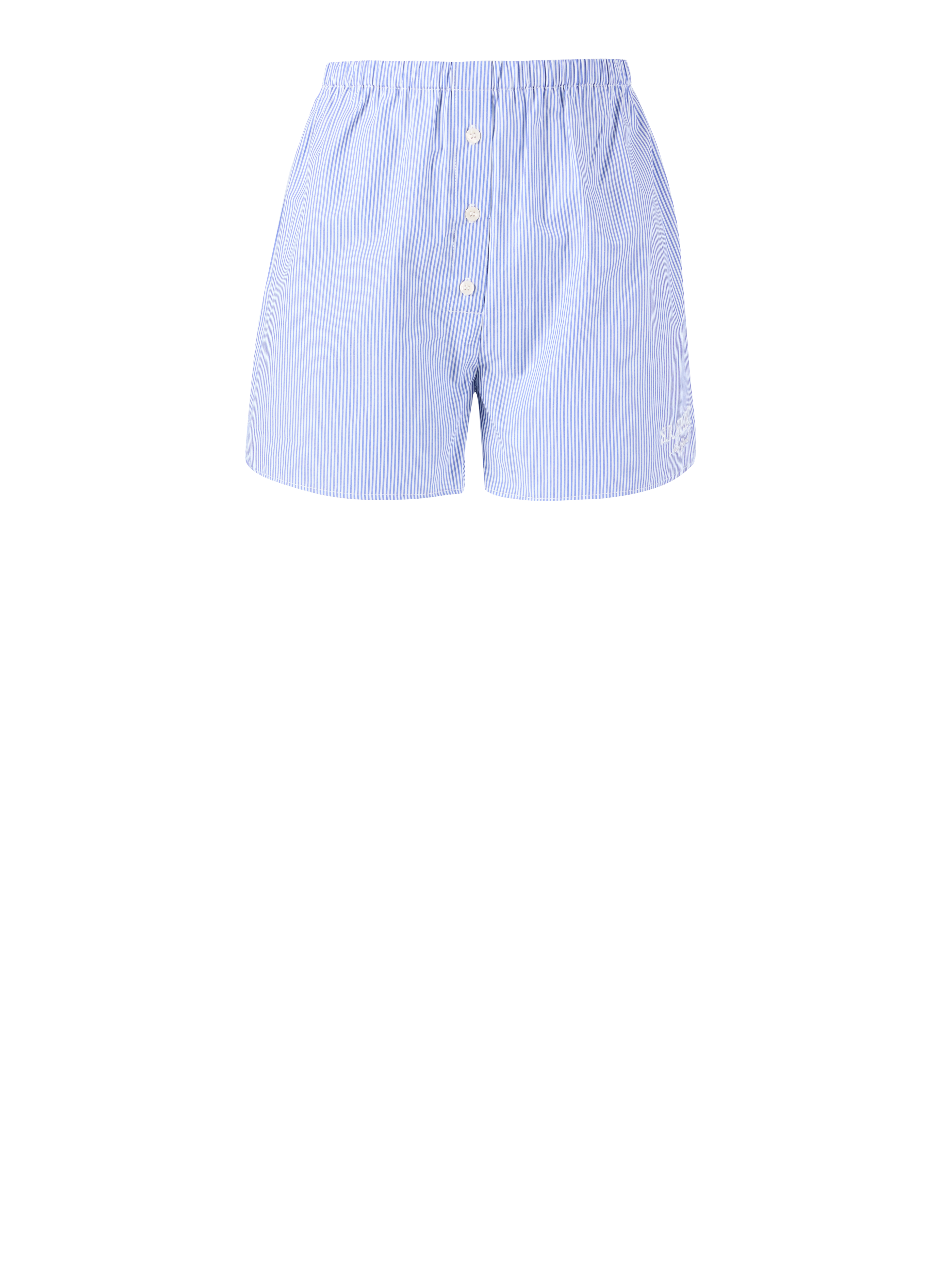 Pyjama-Shorts Hellblau/Weiß