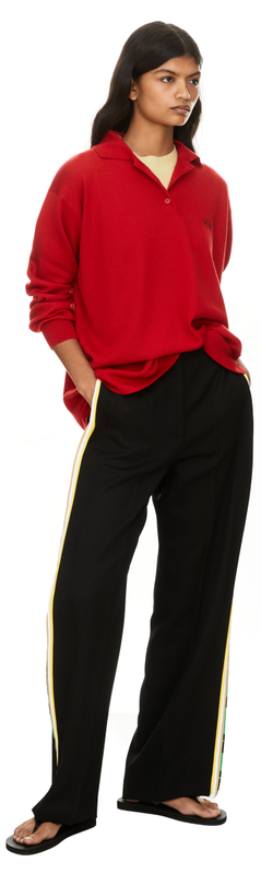 Cashmere-Seidenpullover mit Polokragen Rot