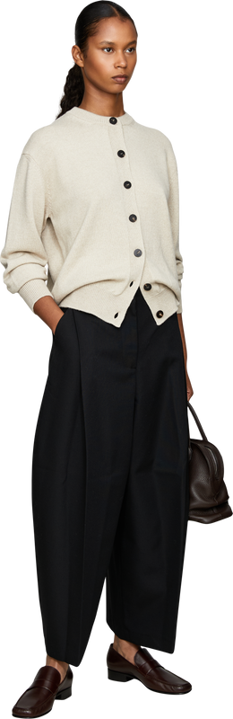 'Moulin' woollen cardigan with logo beige