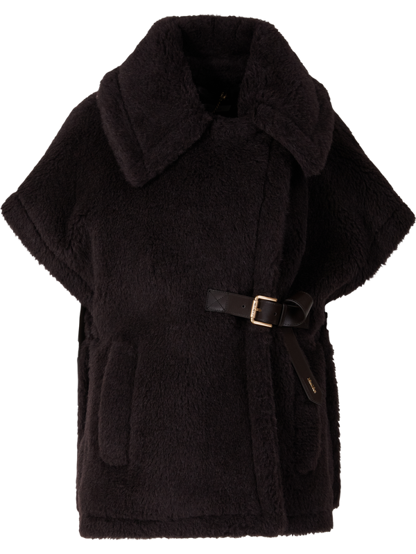 'New Abavo' vest made from teddy fabric dark brown