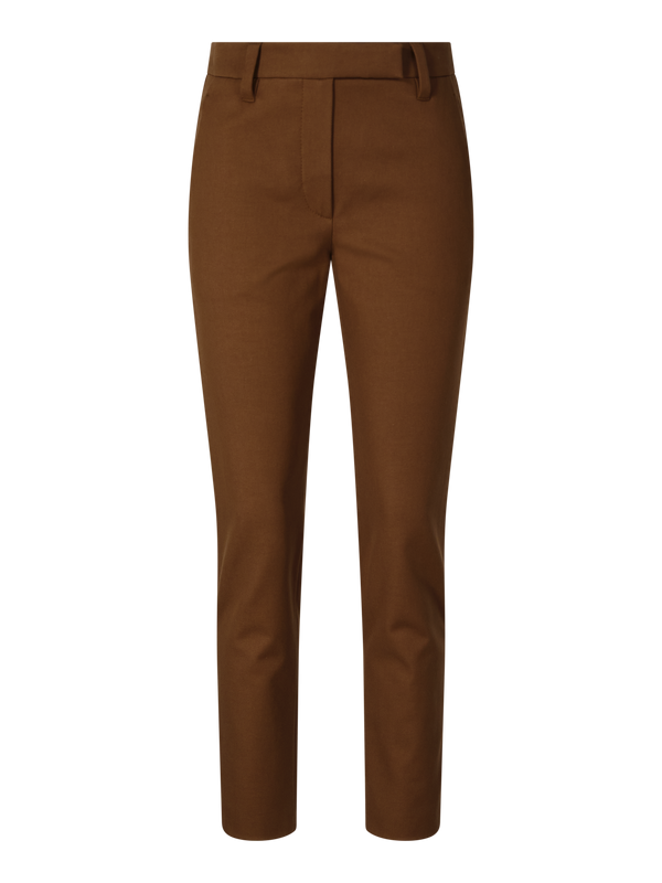 Schmale Stoffhose Braun
