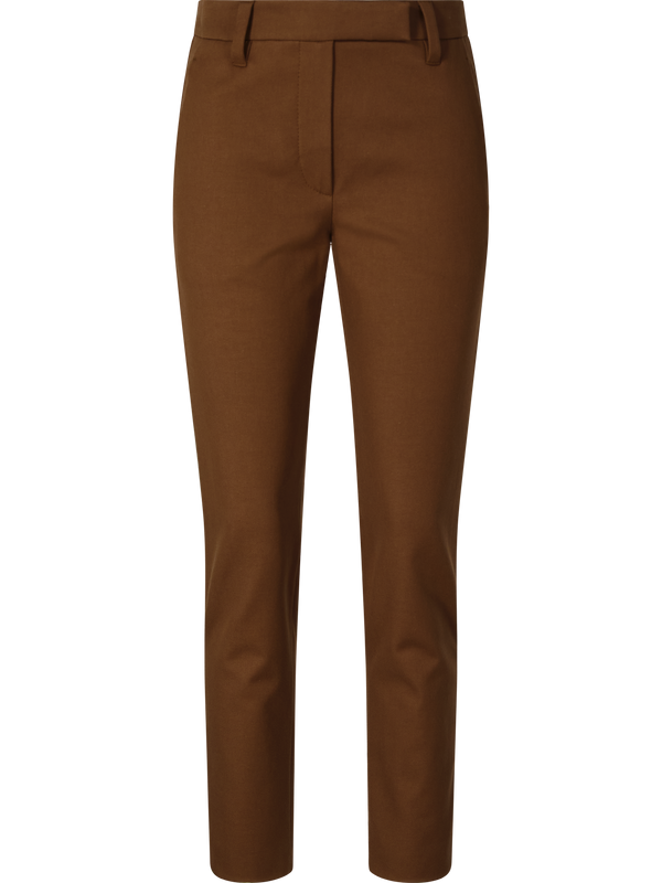 Schmale Stoffhose Braun