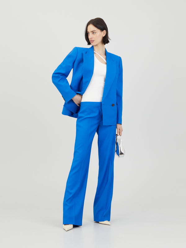 Doppelreihiger Blazer Mittelblau