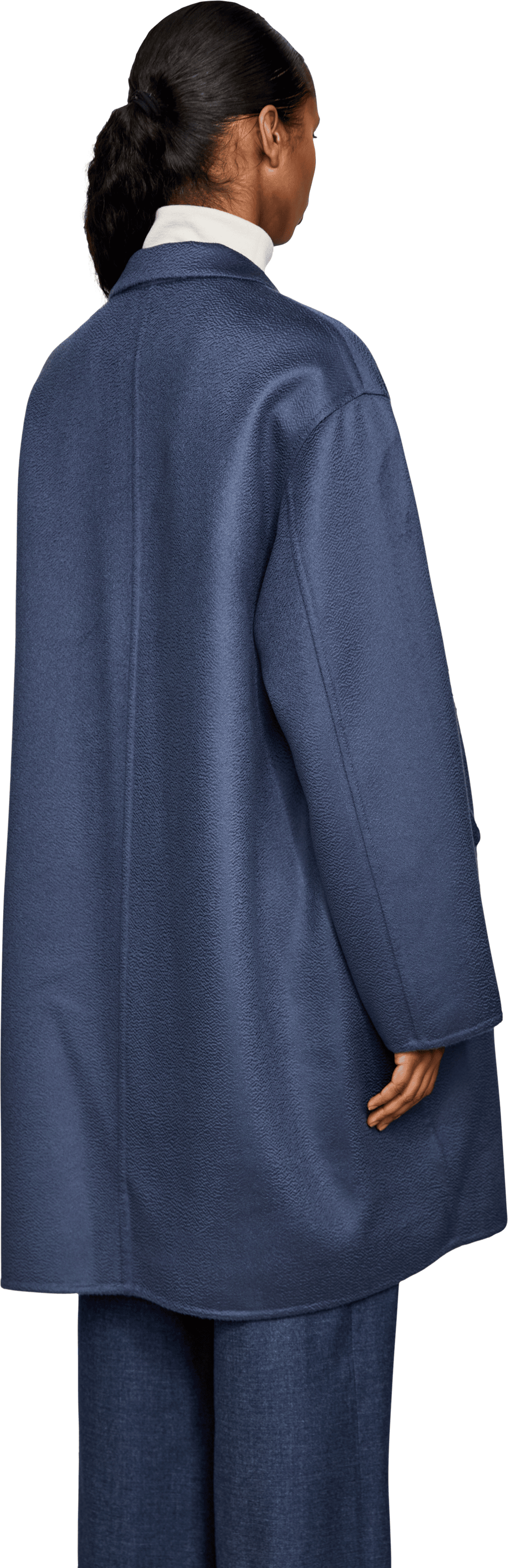 Colombo Cashmere-Mantel Indigo Blau, Rückansicht – UNGER.DE