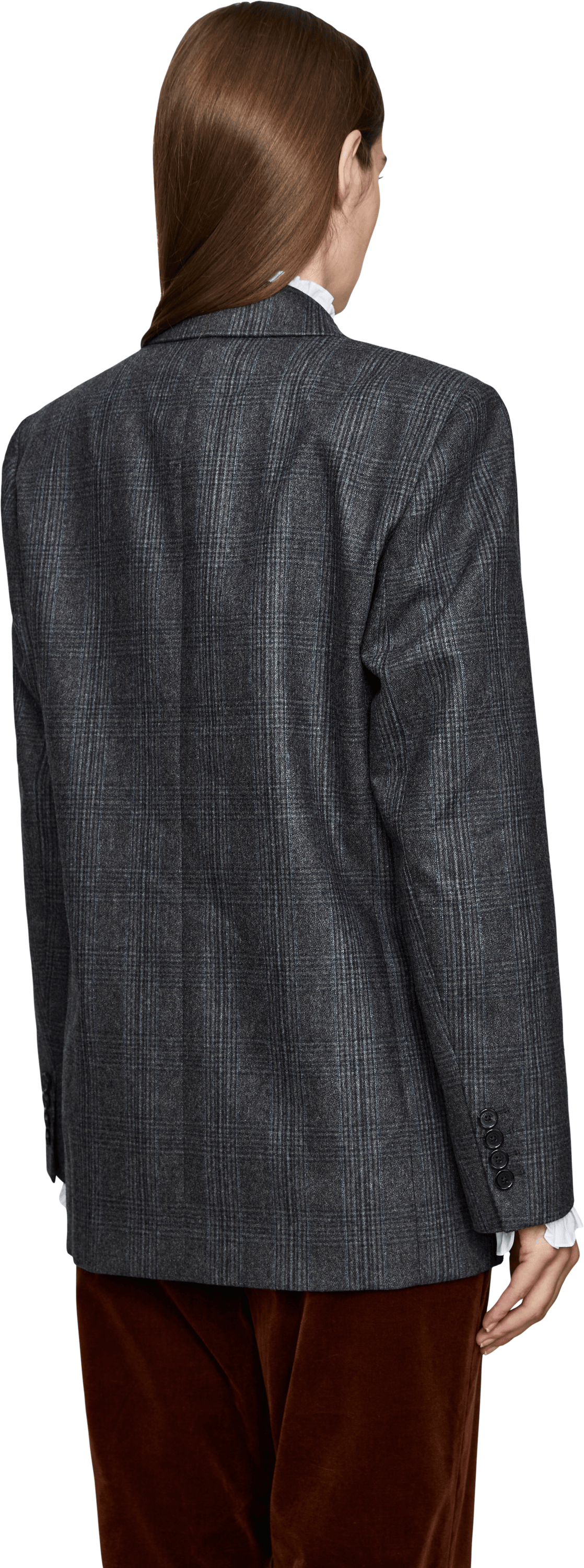 NILI LOTAN Oversize-Blazer 'Leston' aus Schurwolle Grau, Rückansicht – UNGER.DE