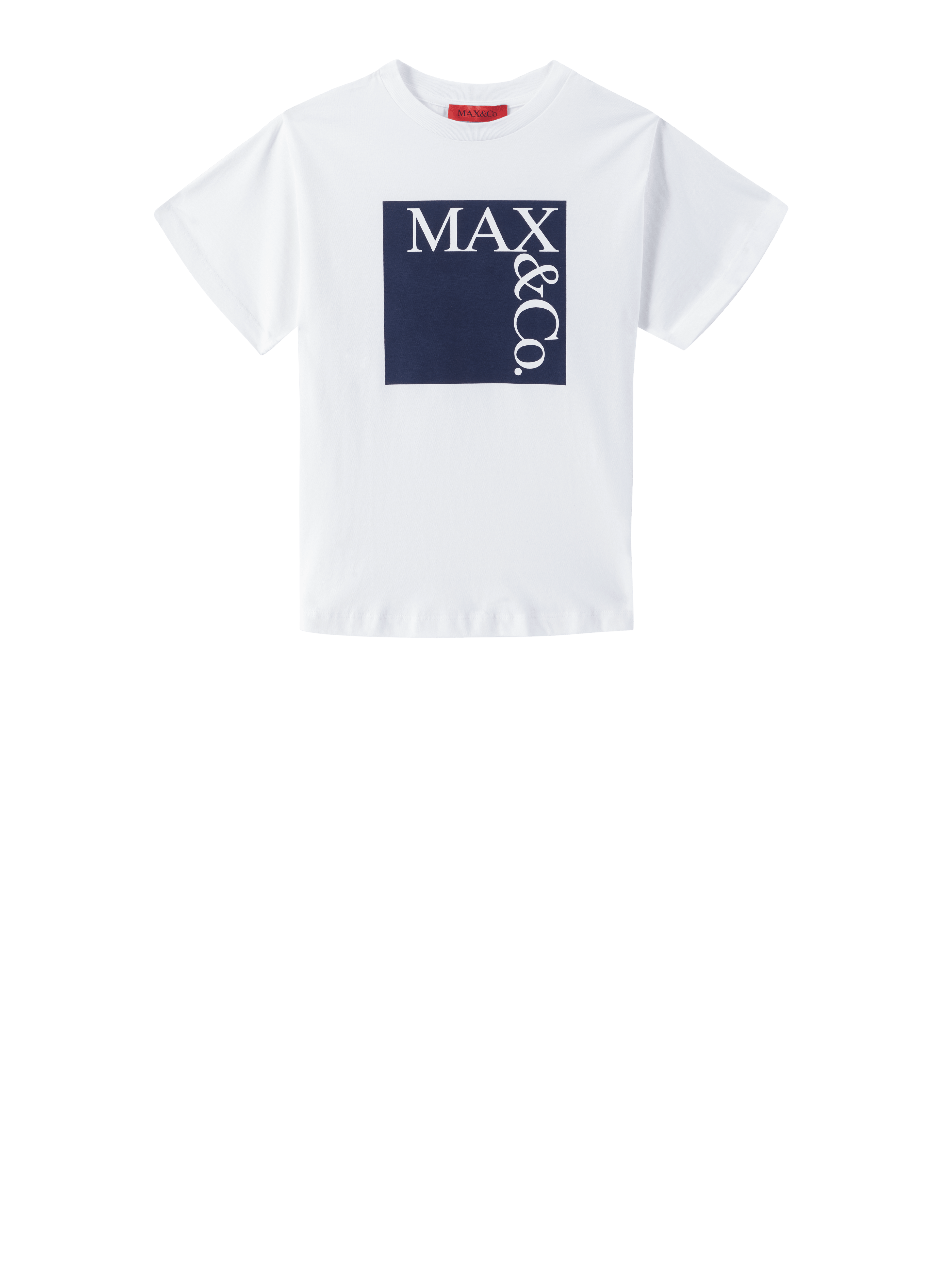 T-Shirt mit Logo-Print Weiß/Marineblau