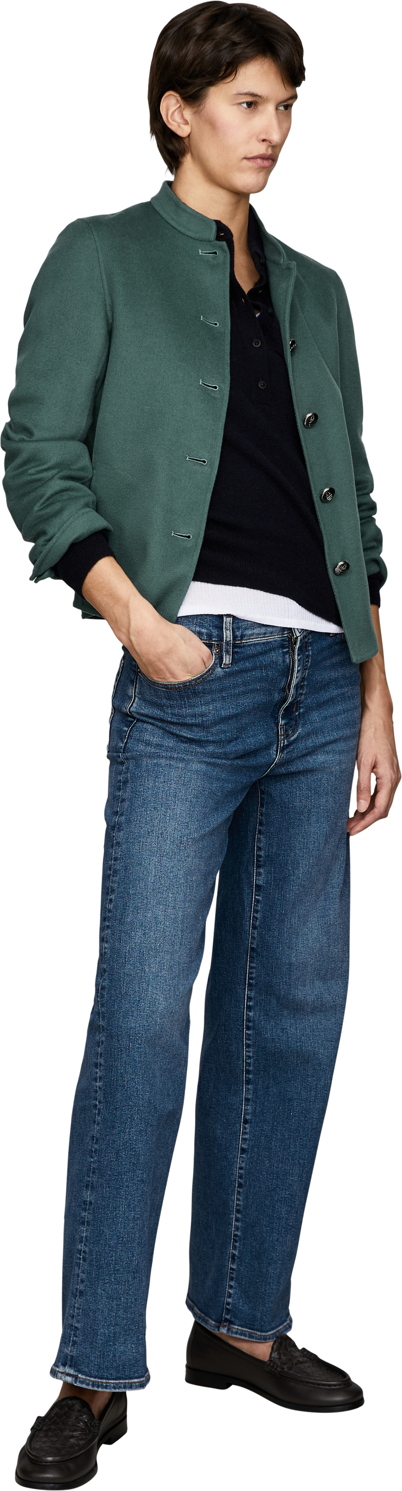 Iris von Arnim 'Jolie' Fern double-faced cashmere and wool jumper, Modelview – UNGER.DE