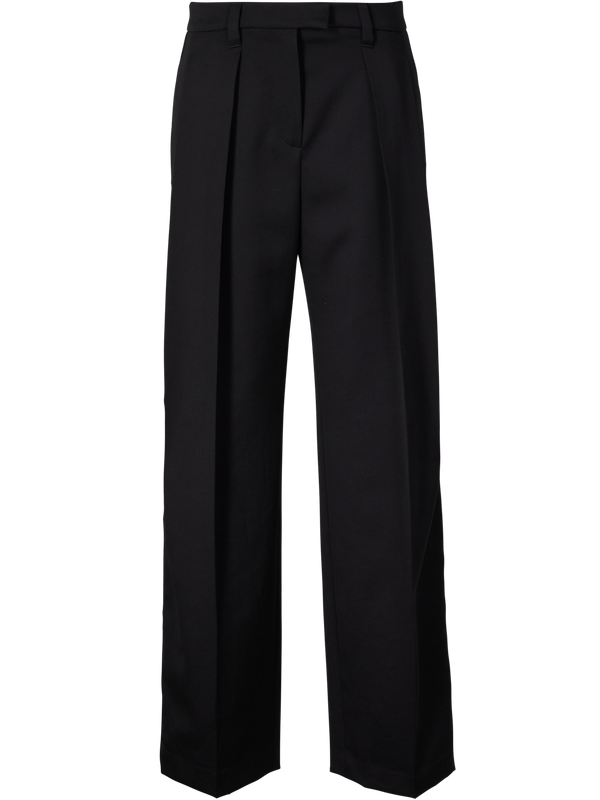 Trousers made from virgin wool with black braided trim