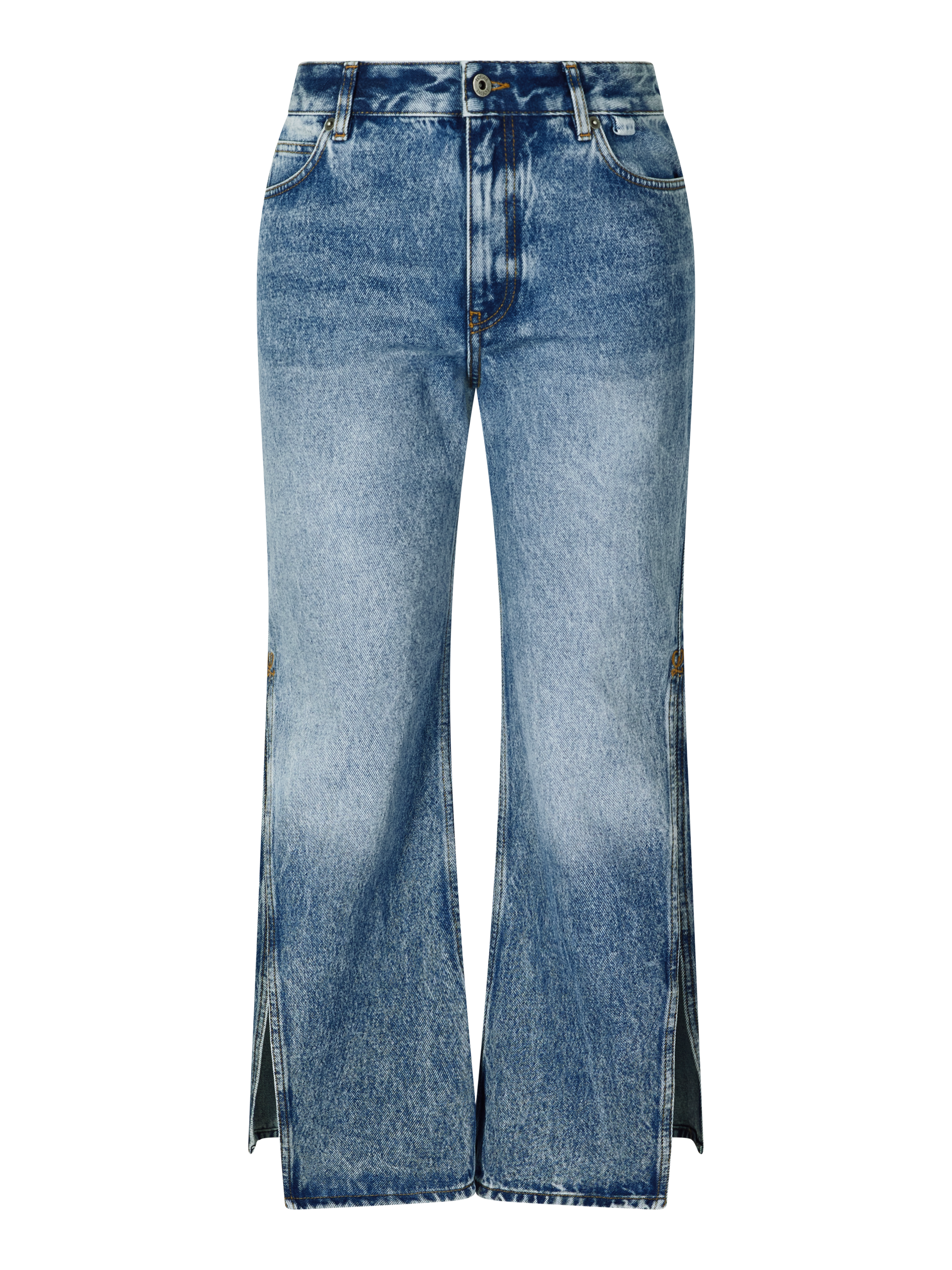 Cropped Jeans Paula’s Ibiza mit Seitenschlitzen Mittelblau  