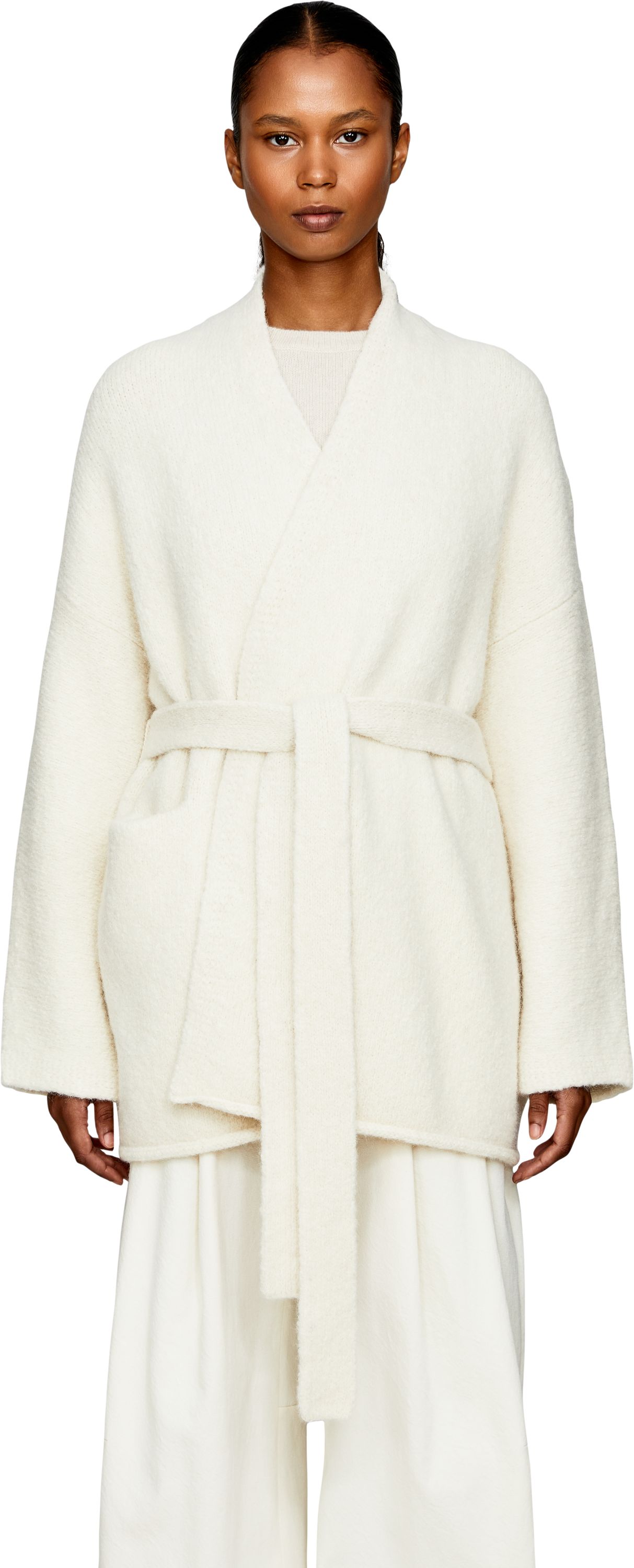 Lauren Manoogian Cardigan 'Coto' in alpaca Cream, Front view – UNGER.DE